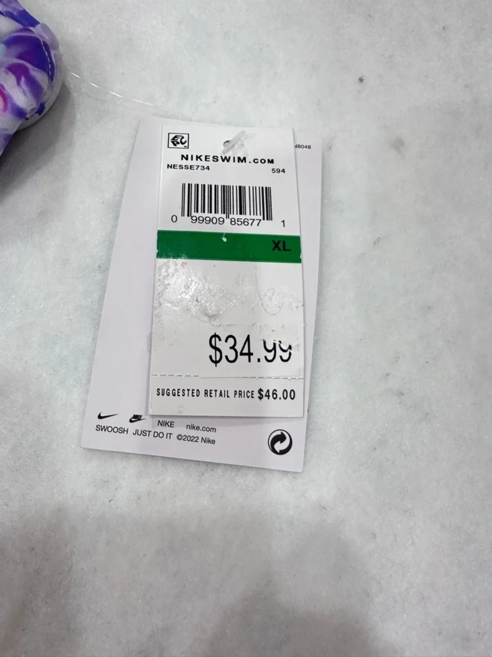 Nike Girls Purple & White Marble One-Piece Swim Suit